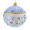 Glitter Lab 5.0 Inch Sky Blue Meadow Ball Christmas Tree Ornament , Multi Seasonal Decor Christmas European Flower